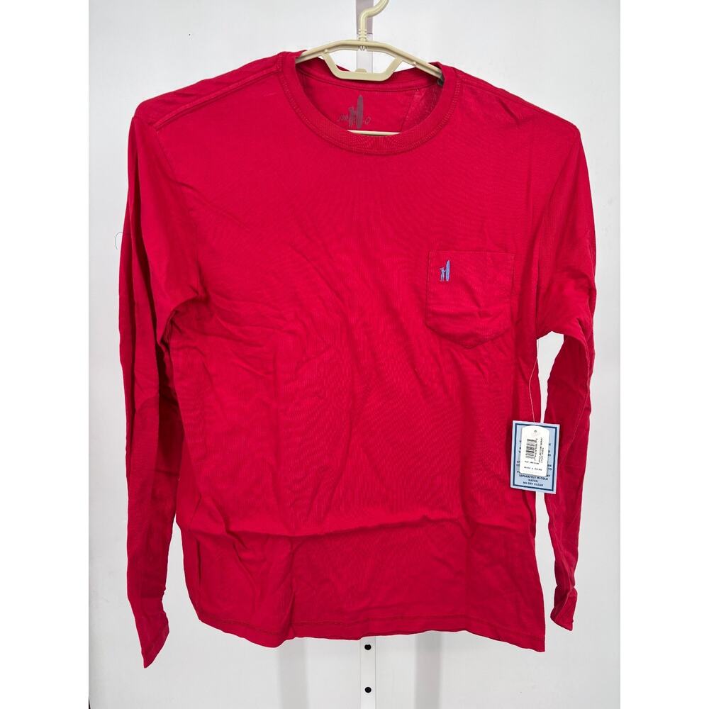 Johnnie-O Brennan Long Sleeve T-Shirt Mens M Crimson Red Casual JMLT2190 NWT